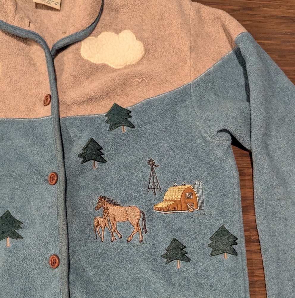 Northern Reflections Blue and Beige Nature Cardigan - Picture 3 of 5